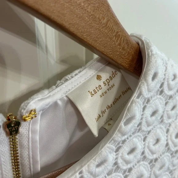 NWT Kate Spade eyelet dress size 4! Gorgeous! 3/4 sleeves. Above knee. Bride - Picture 12 of 12